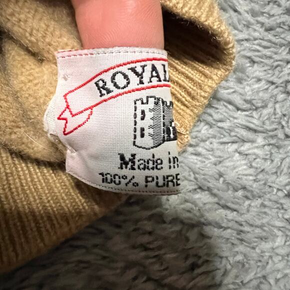 Royal Castle Sweater Womens 42 Large ? Tan Cashmere Turtleneck - Picture 6 of 7